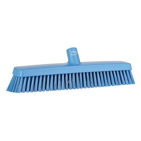 16 1/2 in Sweep Face Broom Head, Soft/Stiff Combination, Blue