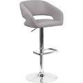 Gray Fabric Adjustable Height Barstool