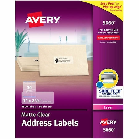 Matte Clear Address Labels, PK1500