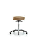 Rutledge Vin Stool without Back Chrome-Medium Bench Height with Casters in Taupe Trailblazer Vin