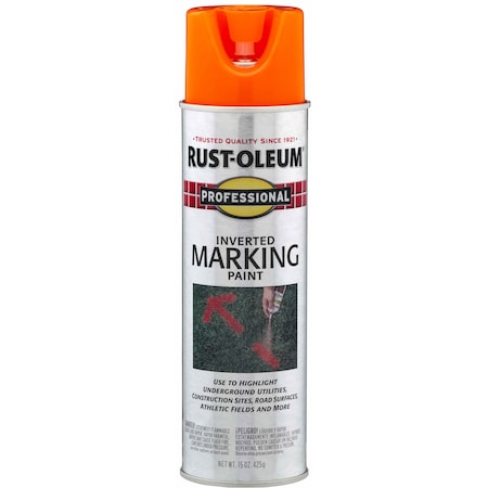 Professional Inverted Marking Paint, 15 oz, Fluorescent Orange