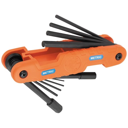 Hex Key Set, Pro Fold, Metric, 10-Key, Pk/3