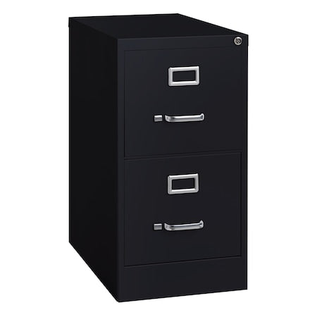 15" W 2 Drawer Vertical File Cabinet, Black, Letter
