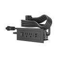 Outlet Strip, USB, 2 NEMA 5-15P, 5-15P, 6 ft., Black