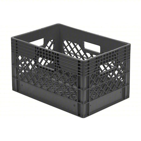 Dairy Case/Dairy Crate 19 1/8 in L, 13 1/8 in W, 12 1/8 in H, Plastic, Black