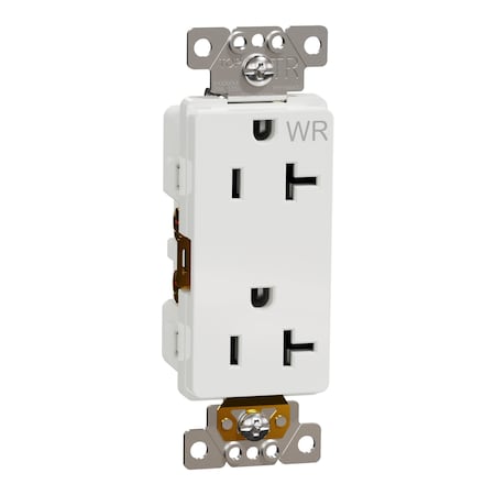 Straight Blade Receptacle, 5-20R, 20 A, 125V AC, 2 Pole, Flush Mount, Self-Grounded