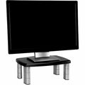 Adjustable Monitor Stand, Holds 40 Lb., Black/Silver