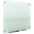 Dry Erase Board, Glass, 24 in, 36 in, No Frame Frame, Frosted White, Gloss