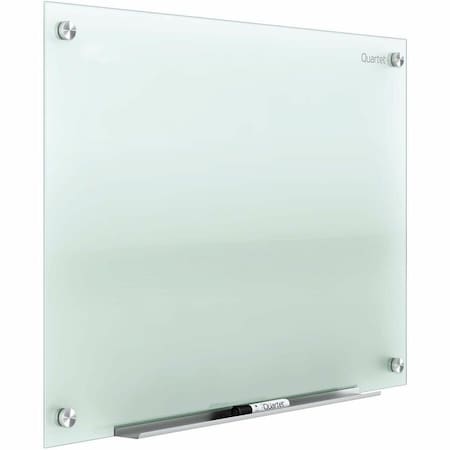 Dry Erase Board, Glass, 24 in, 36 in, No Frame Frame, Frosted White, Gloss