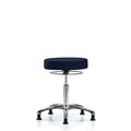 Rutledge Fab Stool without Back Chrome - Medium Bench Height with Stationary Glides in Navy Fab