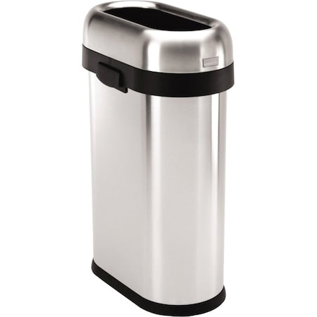 132 gal Indoor Metal Can, Brushed, Stainless Steel, 10.7 in