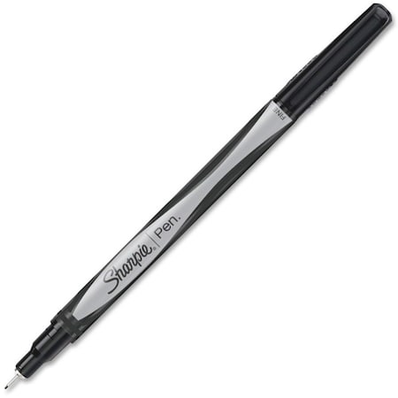 Water-Resistant Ink Porous Point Felt Tip Pen, Stick, Fine 0.4 mm, Black Ink, Black Barrel, PK4