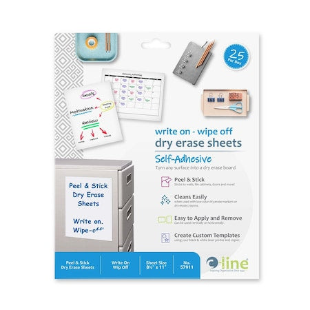 Dry Erase Sheets, Plastic, 11 in, 8 1/2 in