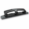 Three-Hole Paper Punch, 12 Sheets, Blk/Gry