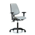 Medium Bench Chair Adjustable Arms, 22"" to 29"" Height, Vinyl, Dove