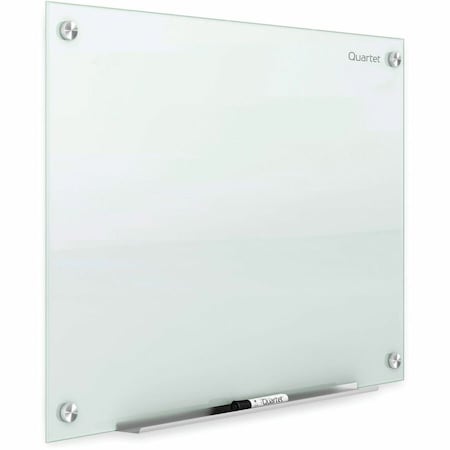 Dry Erase Board, Glass, 36 in, 48 in, No Frame Frame, Frosted White, Gloss