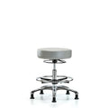 Vin Stool without Back Chr-Med Bench Ht with Chr Foot RingandStat Glides in Dove Trailblazer Vin