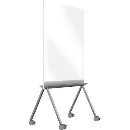 Dry Erase Board, Plastic, 68 1/2 in, 36 in, No Frame Frame, White, Gloss