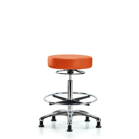 Vin Stool without Back Chr-High Bench Ht with Chr FR and Stat Glides in Orange Kist Trailblazer Vin