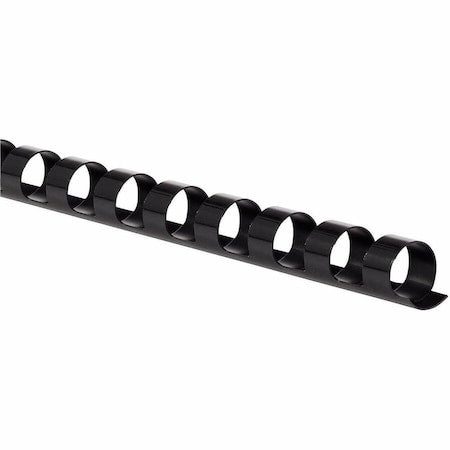 Binding Spine, Black, Plastic, PK100