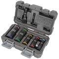1/4 in, 1/2 in Drive Flip Impact Socket Set, SAE, 7 pcs