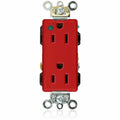 Duplex Straight Blade Receptacle, 5-15R, 15 A, 125V AC, 2 Pole, 3 Wire, Flush Mount, Grounded