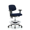 Medium Bench Chair Chair, Fab, Med Ben, CF Cast, Nav, Adjustable Arms, 22" to 29" Height, Fabric