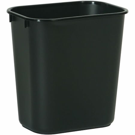 Deskside 3 gal Rectangular Indoor Plastic Can, Black, None, Plastic, 8 1/4 in