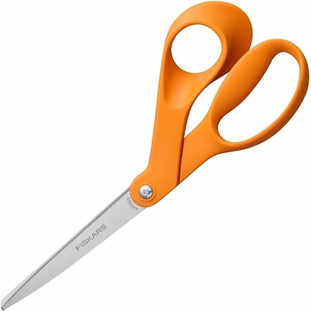 Scissors, 8 In L, Orange, Ambidextrous
