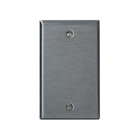 Blank Wall Plate, Number of Gangs: 1 Stainless Steel, Silver