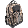 Tool Backpack, Camo, 1680d Ballistic Weave Body; Hard Molded Polypropylene Bottom, 40 Pockets