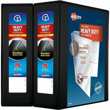 Heavy-Duty View 3 Ring Binders, 3 in, PK2