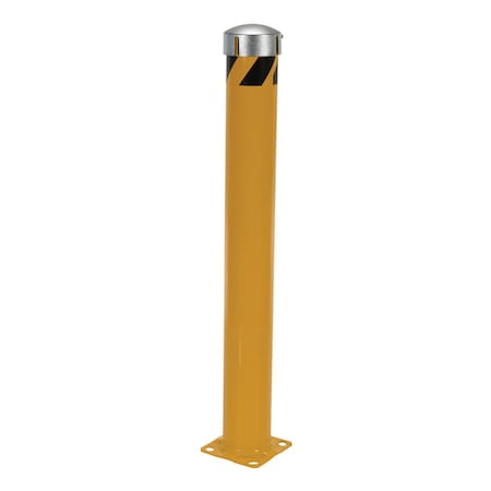 Bollard , 48 in H, Yellow , Carbon Steel