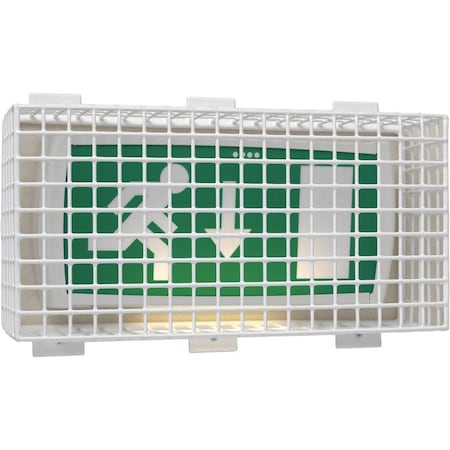 Wire Guard, Steel, White, 17 3/4, Emrg Lght