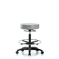 Vin Stool without Back-High Bench Height with Chrome Foot RingandCasters in Dove Trailblazer Vin