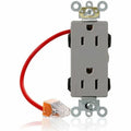 Straight Blade Receptacle, 5-15R, 15 A, 125V AC, Flush Mount, Self-Grounded