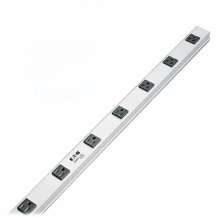 Outlet Strip, Vertical Basic, 24 5-15R, 5-20P, 15 ft., Silver