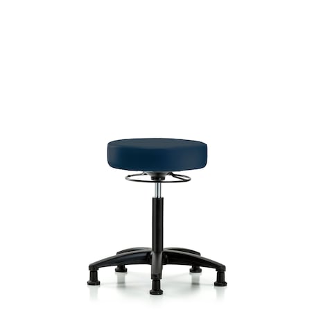 Vin Stool without Back-Medium Bench Height with Stationary Glides in Imperial Blue Trailblazer Vin