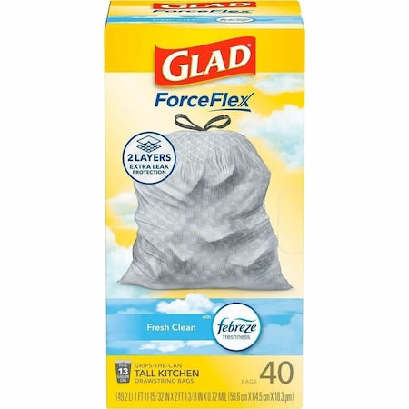 13 gal Trash Bags, 24 in x 27 1/2 in, Extra Heavy-Duty, 0.78 mil, White