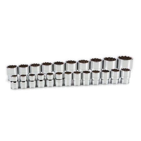 3/4 Inch Drive 12-Point Socket Set, 23-Piece 19-50 mm