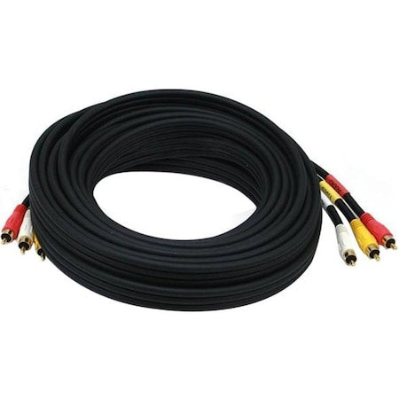 Triple RCA Dubbing Cable, RG59U, 25 ft.