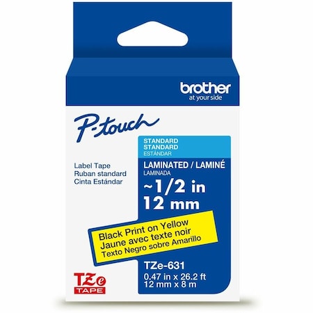 Label/Ribbon Cartridge, Yellow, 1/2 in W