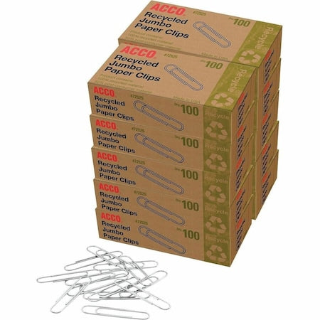 Paper Clip, Metal, 1 5/8" L, PK10