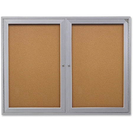 Enclosed Cork Bulletin Board 36x48", 2 Door