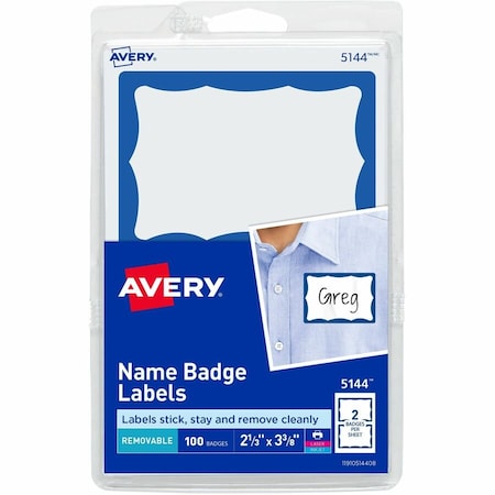 Customizable Name Tags,2 1/3 in,PK100