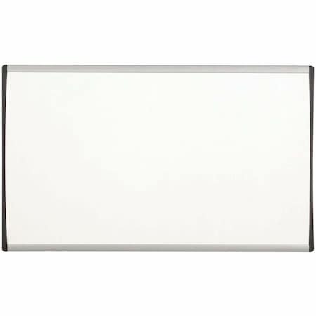 Dry Erase Board, Steel, 14 in, 24 in, Aluminum/Plastic Frame, White, Gloss