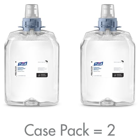 Hand Soap, Series FMX, 2, 000 mL, Foam, Fragrance Free, 2 PK