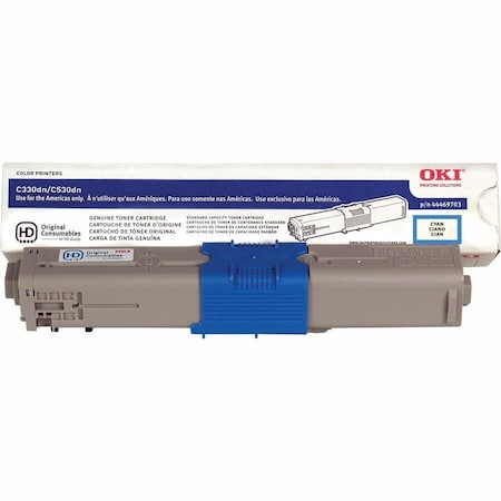 Toner For C330 44469703, Cyan, 3K Pages