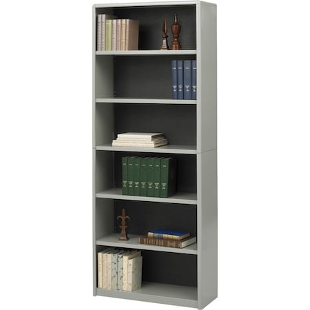 ValueMate Economy Bookcase, 6-Shelf, Gray