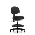 Vin Stool with Back-Medium Bench Ht with Black Foot Ring and Stat Glides in Black Trailblazer Vin